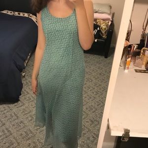 Vintage Long Teal Sleeveless Dress